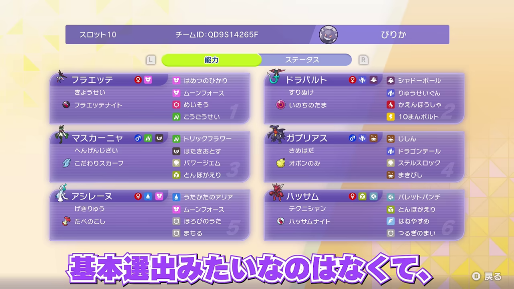 6匹の技・持ち物・特性