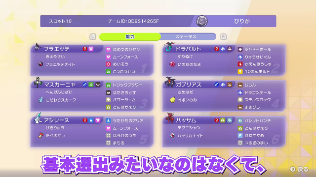 6匹の技・持ち物・特性