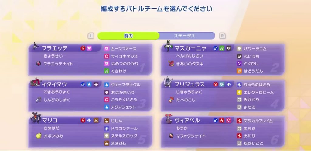 毒シナモン構築の6匹・技・持ち物・特性