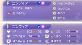 ニンフィアの技と能力ポイント