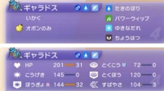 ギャラドスの技と能力ポイント