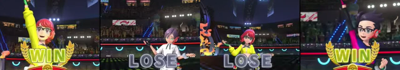 異なる2つの選出で勝利した結果画面