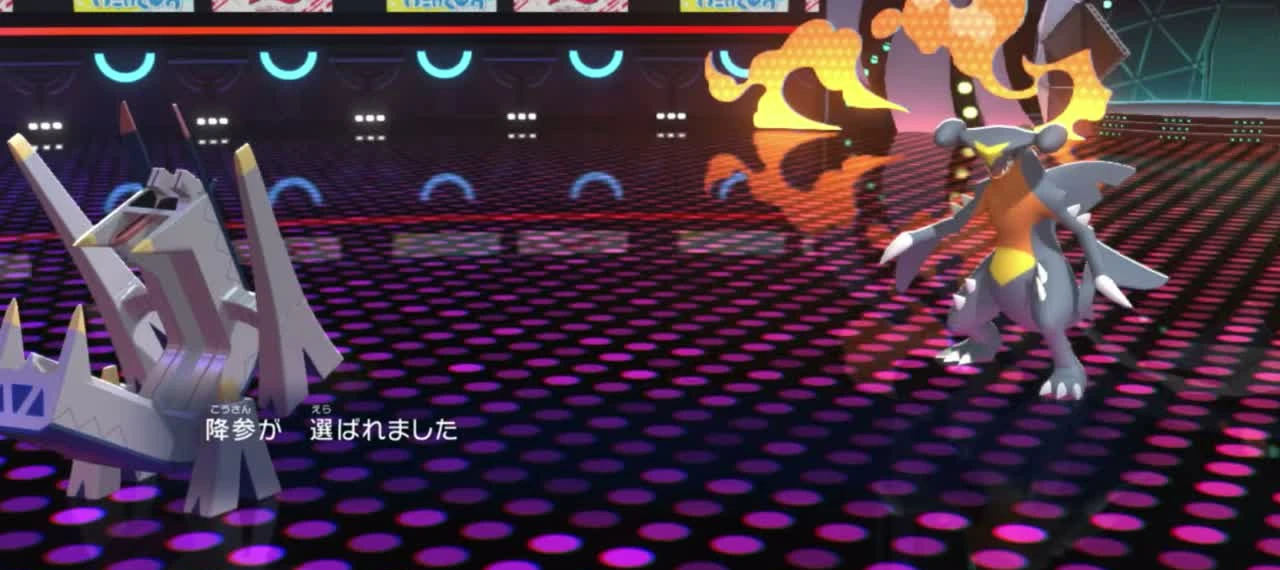 雨の盤面にブリジュラスを残し、相手が降参したダブルバトル