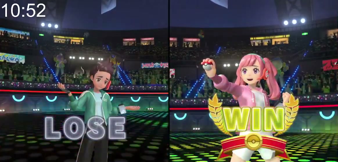 アローラキュウコン、ブリジュラス、フシギバナを使った試合の勝利結果
