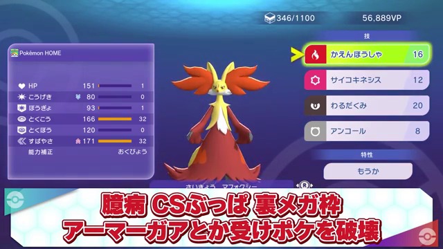 メガマフォクシーの能力と技構成