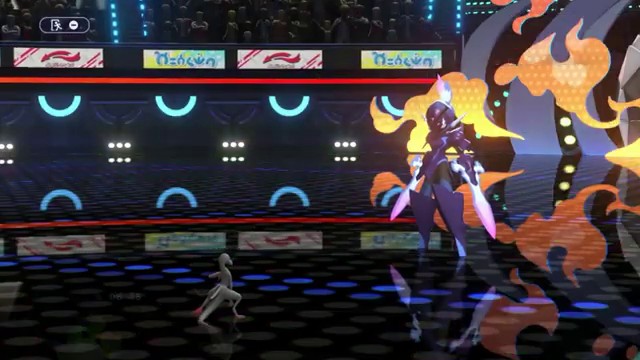 1戦目でエンニュートがソウブレイズへちょうはつを選ぶ場面