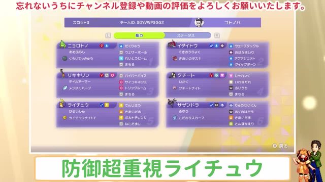 雨トリルクチート×メガライチュウY構築｜耐久調整で盤面を作る【ダブル】の構築画像