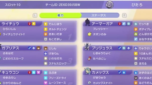 9連勝 メガライチュウY×アーマーガア構築｜努力値・選出・使い方の構築画像