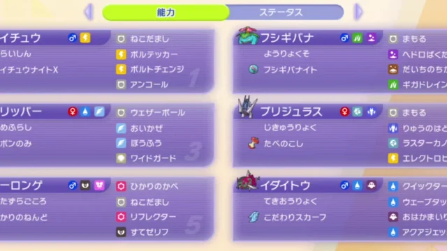ポケモンチャンピオンズ ダブル構築｜雨5体を残すライチュウX型、メガフシギバナ先発＋後発ペリッパーの構築画像