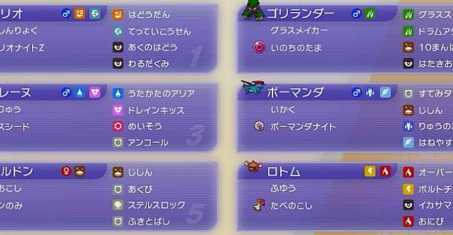 ポケモンチャンピオンズ シングル構築｜ルカリオZの反動をグラス回復でつなぐの構築画像
